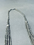 One Of The Coolest Vintage Native American Navajo Sterling Silver Bead Heishi Necklace-Nativo Arts