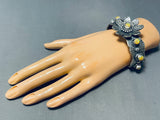 Lovely Native American Navajo Opal Sterling Silver Flower Bracelet-Nativo Arts