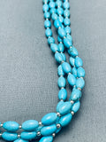 Footballs Of Turquoise Vintage Navajo Sterling Silver Heishi Necklace-Nativo Arts