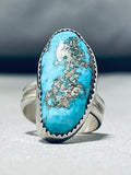 Marie Etcitty Vintage Native American Navajo Bisbee Turquoise Sterling Silver Ring-Nativo Arts