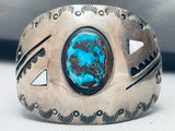 John Frank Vintage Native American Navajo Persin Turquoise Sterling Silver Bracelet-Nativo Arts