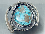 Huge Museum Quality Vintage Native American Navajo Morenci Turquoise Sterling Silver Bracelet