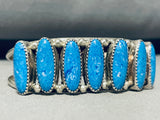 One Of The Coolest Vintage Native American Navajo Denmis Lapis Sterling Silver Bracelet-Nativo Arts