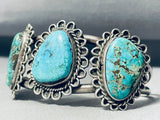 Colorado Cripple Creek Turquoise Vintage Native American Navajo Sterling Silver Bracelet-Nativo Arts
