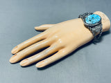 The Best Vintage Native American Navajo Easter Blue Turquoise Sterling Silver Bracelet-Nativo Arts