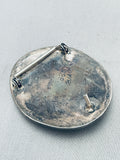 Very Rare Blue Bird Turquoise Vintage Native American Navajo Sterling Silver Buckle Old-Nativo Arts