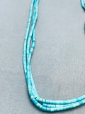 One Of The Finest Vintage Native American Navajo Turquoise Heishi Sterling Silver Necklace Old-Nativo Arts