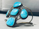 Huge Vintage Native American Navajo Turquoise Cross Sterling Silver Bracelet-Nativo Arts