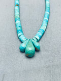 Native American Very Rare Early Vintage Santo Domingo Turquoise Heishi Sterling Silver Necklace-Nativo Arts