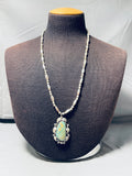 Important Will Singer Vintage Native American Navajo Green Turquoise Sterling Silver Necklace-Nativo Arts