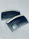 Beautiful Native American Navajo Sterling Silver Set Of Hair Combs-Nativo Arts