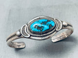 Rare Vintage Navo Gilbert Turquoise Sterling Silver Flank Bracelet-Nativo Arts