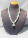 One Of Best Tubules Ever!! Vintage Native American Navajo Sterling Silver Necklace-Nativo Arts