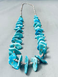Exquisite 176 Grams Native American Navajo Heishi Kingman Turquoise Sterling Silver Necklace-Nativo Arts
