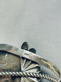 Ladybug!!!!!!! Vintage Native American Navajo Sterling Silver Flank Bracelet-Nativo Arts