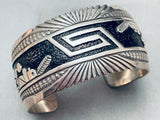One Of The Best Geometric Vintage Native American Navajo Sterling Silver Bracelet-Nativo Arts