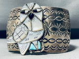 Arkie Nelson Owl Vintage Native American Navajo Turquoise Inlay Bracelet Cuff Old Important-Nativo Arts
