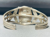 Leaf Flanks Vintage Native American Navajo Old Deposit #8 Turquoise Sterling Silver Bracelet-Nativo Arts