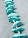 Breathtaking 131 Grams Native American Navajo Easter Blue Turquoise Sterling Silver Necklace