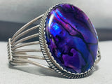 Rich Begay Rare Vintage Native American Navajo Abalone Paua Sterling Silver Bracelet-Nativo Arts