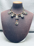 One Of The Best Vintage Native American Navajo Bisbee Turquoise Sterling Silver Necklace-Nativo Arts