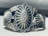 One Of The Earliest Concho Vintage Native American Navajo Sterling Silver Bracelet-Nativo Arts
