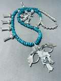 Fascinating Native American Zuni J.beyuka Turquoise Sterling Silver Necklace-Nativo Arts