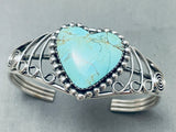 Heart Of Turquoise Vintage Southwest Sterling Silver Bracelet