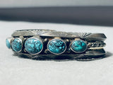 Godber Turquoise!! John Baca Important Vintage Sterling Silver Bracelet-Nativo Arts