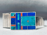 The Best Ray Tracey Vintage Native American Navajo Turquoise Inlay Sterling Silver Bracelet-Nativo Arts