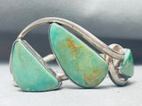 One Of The Best Vintage Native American Navajo Green Turquoise Sterling Silver Bracelet-Nativo Arts
