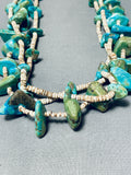 Native American Authentic Older Vintage Santo Domingo Turquoise Heishi Necklace Old-Nativo Arts