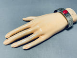 Gorgeous Vintage Native American Navajo Sterling Silver Stamped Bracelet-Nativo Arts