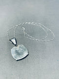 Unique Vintage Native American Navajo Black Swirl Agate Sterling Silver Necklace-Nativo Arts