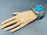 241 Grams!!! Insane Vintage Native American Navajo Turquoise Sterling Silver Bracelet-Nativo Arts