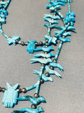 One Of The Best Ever Vintage Navajo Fetish Bird Turquoise Necklace-Nativo Arts