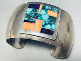 Important Ray Tracey Vintage Native American Navajo Inlay Turquoise Sterling Silver Bracelet-Nativo Arts