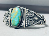 Important Vintage Native American Navajo Royston Turquoise Sterling Silver Coil Bracelet-Nativo Arts