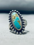 Exquisite Vintage Native American Navajo Royston Turquoise Sterling Silver Ring-Nativo Arts