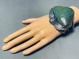 One Of The Best Vintage Native American Navajo Spiderweb Turquoise Sterling Silver Bracelet-Nativo Arts