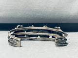 Signed Vintage Native American Navajo Morenci Turquoise Sterling Silver Bracelet-Nativo Arts