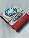 Sturdy 104 Grams Vintage Native American Navajo Turquoise Sterling Silver Bowguard Bracelet-Nativo Arts