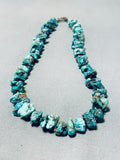 Unbelievable Vintage Native American Navajo Turquoise Chunks Sterling Silver Necklace-Nativo Arts