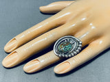 Impressive Vintage Native American Navajo Frogskin Turquoise Sterling Silver Ring-Nativo Arts
