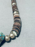 Native American Amazing Vintage Santo Domingo Blue Gem Turquoise Sterling Silver Necklace-Nativo Arts