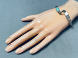 Vintage Native American Zuni Signed Rob Eustace Royston Turquoise Sterling Silver Bracelet-Nativo Arts