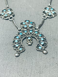 Snake Eyes Turquoise Vintage Native American Zuni Sterling Silver Necklace Earrings Set-Nativo Arts