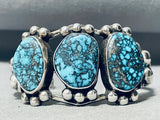 Blue Wind Turquoise!!!! Important Best Vintage Native American Navajo Sterling Silver Bracelet-Nativo Arts