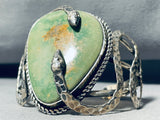 The Best Vintage Native American Navajo Green Turquoise Snake Sterling Silver Bracelet-Nativo Arts