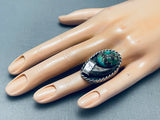 21 Grams Heavy Vintage Native American Navajo Turquoise Sterling Silver Ring Old-Nativo Arts